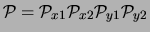 ${\cal P}={\cal P}_{x1}{\cal P}_{x2}{\cal P}_{y1} {\cal P}_{y2}$