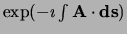 $\exp (-\imath \int {\bf A}\cdot {\bf ds})$