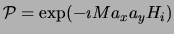 ${\cal P}=
\exp (- \imath M a_x a_y H_i )$