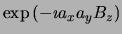 $\exp \left ( - \imath a_x a_y B_z \right )$