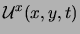 $\displaystyle {\cal{U}}^x (x,y,t)$