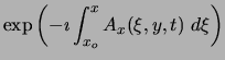 $\displaystyle \exp \left ( - \imath \int_{x_o}^x A_x(\xi, y,t) ~d\xi \right )$